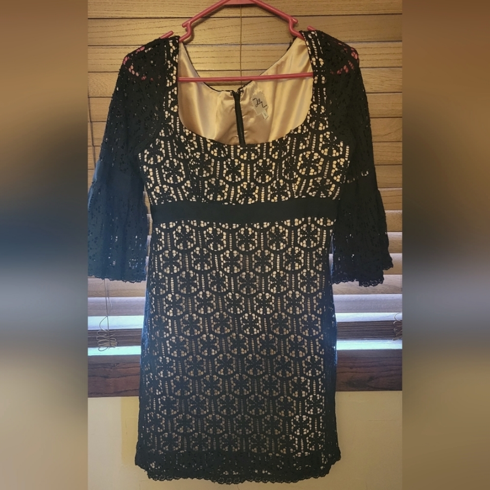 Milly of NY black lace knit dress
